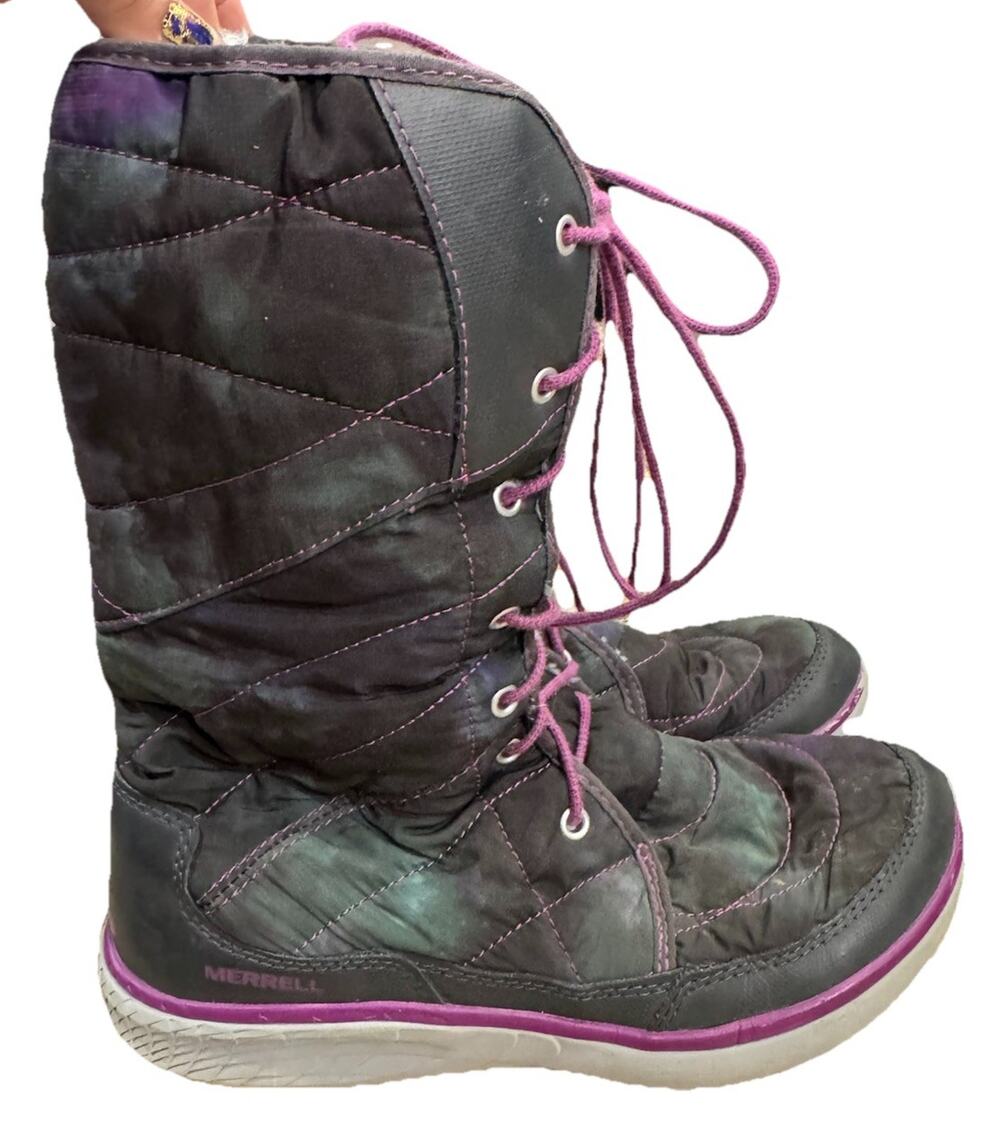 Merrell Pechora Women's 8 Winter Boots Dragonfly Insulated Lace Up Nylon Leather